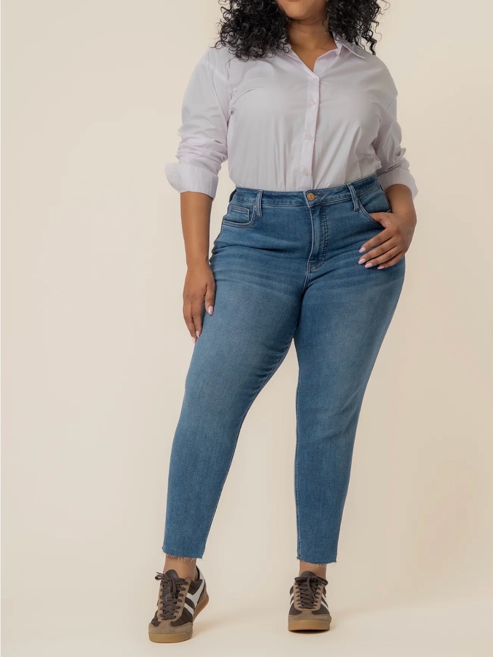 Kut from the Kloth 18W Rachael Mom Jeans High Rise Raw Hem Distressed 18